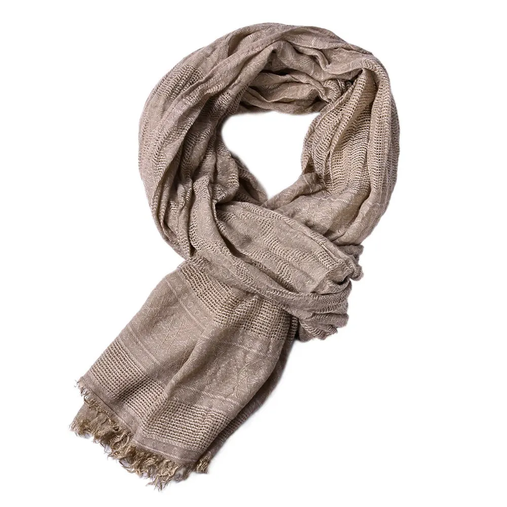 Bufanda de algodón y lino a la moda para hombre, Pashmina cálida para otoño e invierno, Bufanda informal con borlas, bufandas para hombre, bufandas negras y marinas