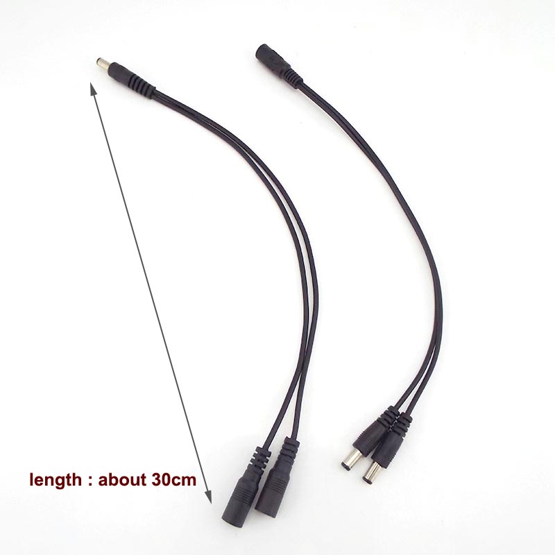5,5 mm x 2,1 mm, 1 Buchse auf 2 männlich, weiblich, 2-Wege-Stecker, DC-Stecker, Netzteil, Splitterkabel für CCTV, LED-Streifen, Lichtadapter, W1