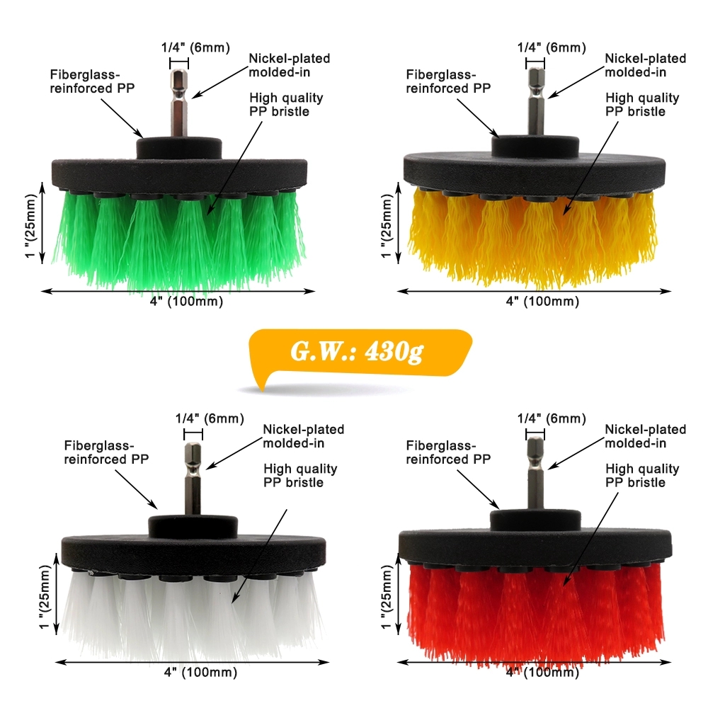 Mới 1 Cái 4 Inch Khoan Bàn Chải Kèm Vệ Sinh Thảm Da Và Tăng Chiều Cao Xe Dụng Cụ Đánh Bóng