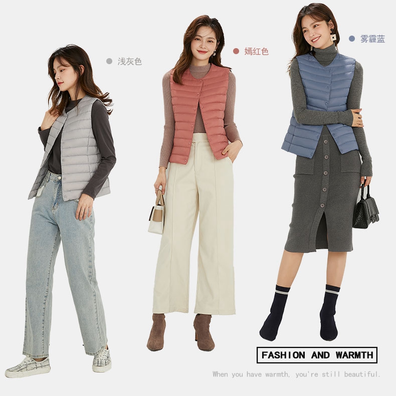 NewBang 90% chalecos cálidos de tela mate para mujer, chaleco ultraligero para mujer, chaleco de dos vías, forro de invierno cálido portátil sin mangas