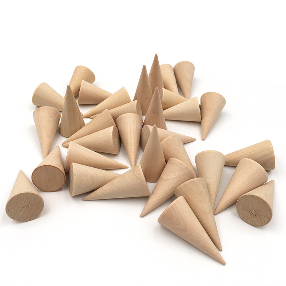 Suporte De Anel De Cone De Madeira Criativo, Stand De Jóias, Organizador De Brinco, Ferramenta De Suporte De Armazenamento, 1 Pc, 5 Pcs, 10Pcs