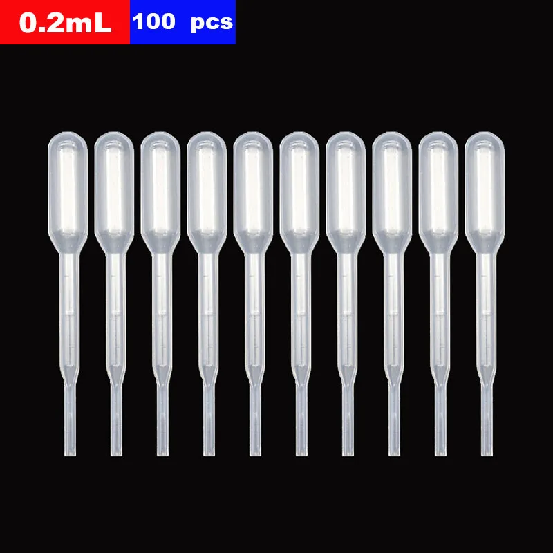 100 Máy Tính Khoa Học Vi Sinh Y Học Thí Nghiệm Tốt Nghiệp Nhiệt 0.2Ml Trong Suốt Loại Pipet Xả Nhựa An Toàn Ống Nhỏ Giọt