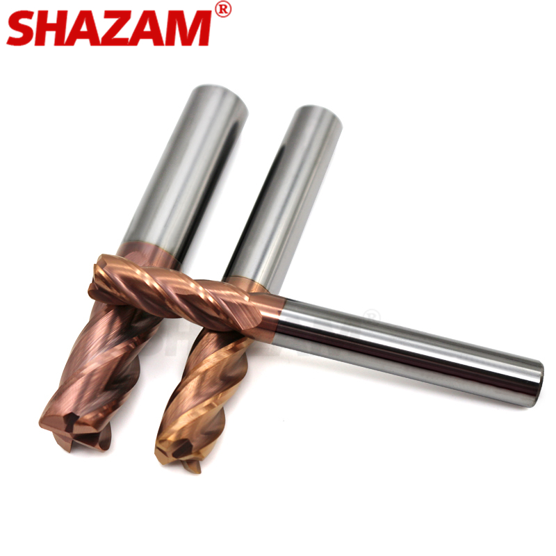 Cortador de fresado con revestimiento de aleación, herramienta de acero de tungsteno, Cnc, Hrc55, Endmill, SHAZAM, Kit de cortador de fresado superior, herramientas de máquina de fresado