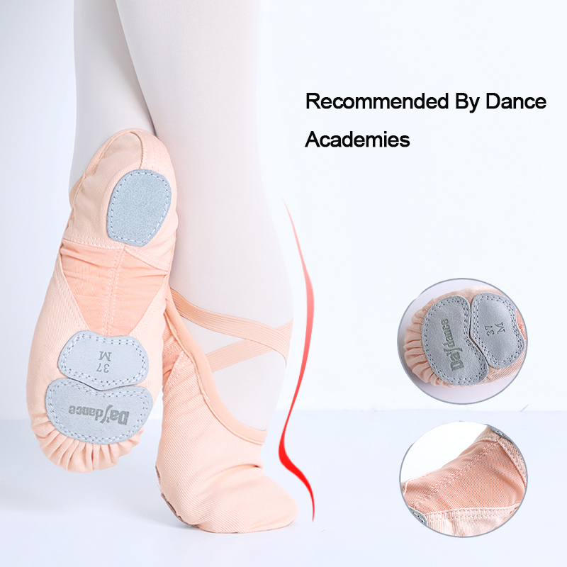Zapatos de Ballet para mujer y niña, zapatillas de baile de la academia de baile, suela dividida suave, tela elástica, empalme de malla