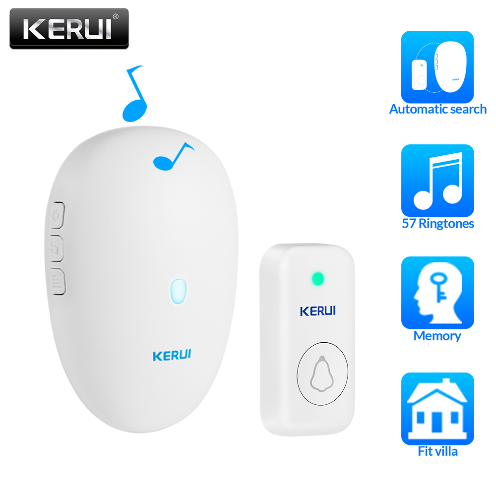 KERUI M521 Открытый беспроводной дверной звонок Умный дом Безопасность Приветственный звонок Комплект дверного звонка Сигнализация Светодиодный светильник Открытая кнопка Батарея
