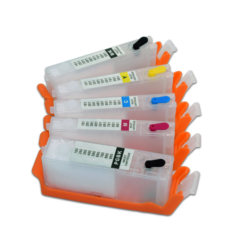 Cartucho de tinta recargable PGI 580 581 con Chip permanente para impresora Canon PIXMA Ts705 TR7550 TR8550 TS6150 TS8150 TS9150 TS9155