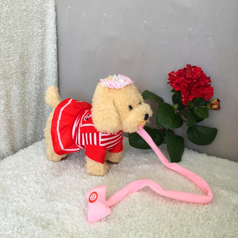 Chú Chó Robot Tương Tác Chó Đồ Chơi Điện Tử Sang Trọng Con Chó Con Thú Cưng Đi Bộ Vỏ Cây Dây Xích Teddy Đồ Chơi Dành Cho Trẻ Em Quà Tặng Sinh Nhật
