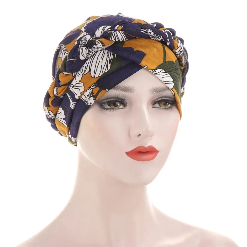 Estampado algodão muçulmano turbante cachecol para mulheres islâmico interno hijab turbante boné headwear árabe envoltório cabeça cachecol acessórios de cabelo chapéu