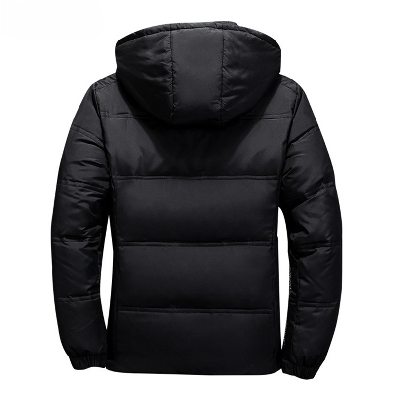 Chaqueta de plumón de pato blanco nuevo para hombre, abrigos cálidos de Color sólido con capucha, Parka de pato grueso, chaquetas de plumón para hombre, abrigo de invierno para exteriores