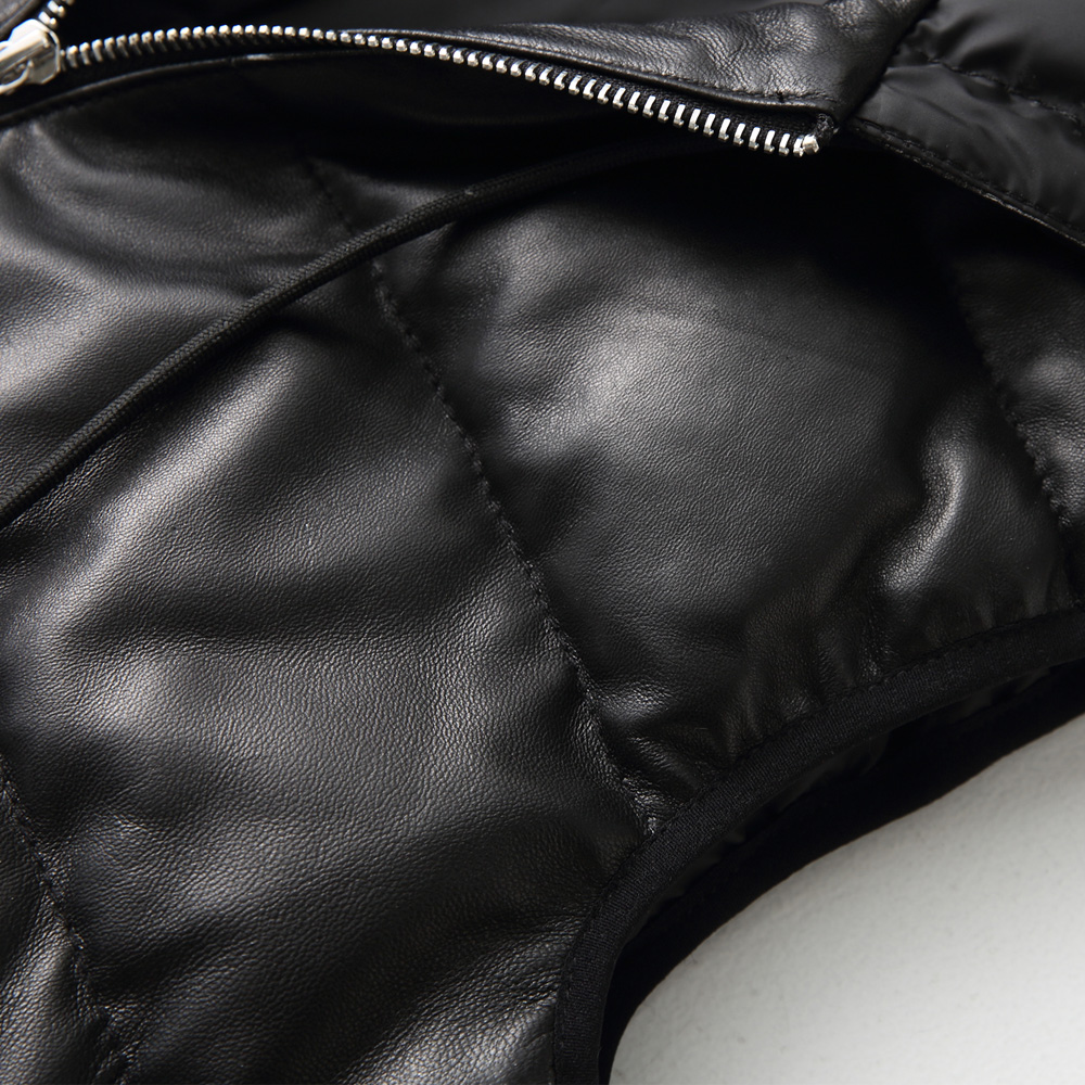 Ayunsue本革ジャケットのベストの女性100% シープスキンのコート2020秋冬ジャケット女性フード付き韓国ダウンジャケット4xl私