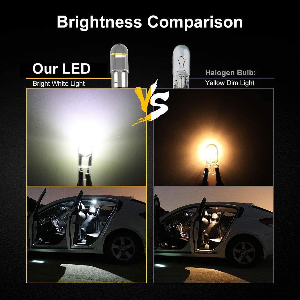 YHKOMS 194 W5W LED T10 Bóng Đèn LED Cho Đỗ Xe Ô Tô Vị Trí Đèn Nội Thất Bản Đồ Dome Thân Cây Đèn 12V Trắng đèn Tự Động 6000K