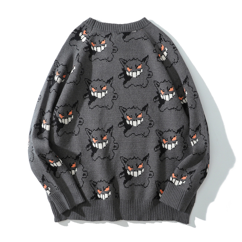 Japanische Harajuku Pullover Kleiner Teufel Streetwear Weibliche Kleidung Oansatz Mode Pullove Oversize Casual Paar Outfit kpytomoa