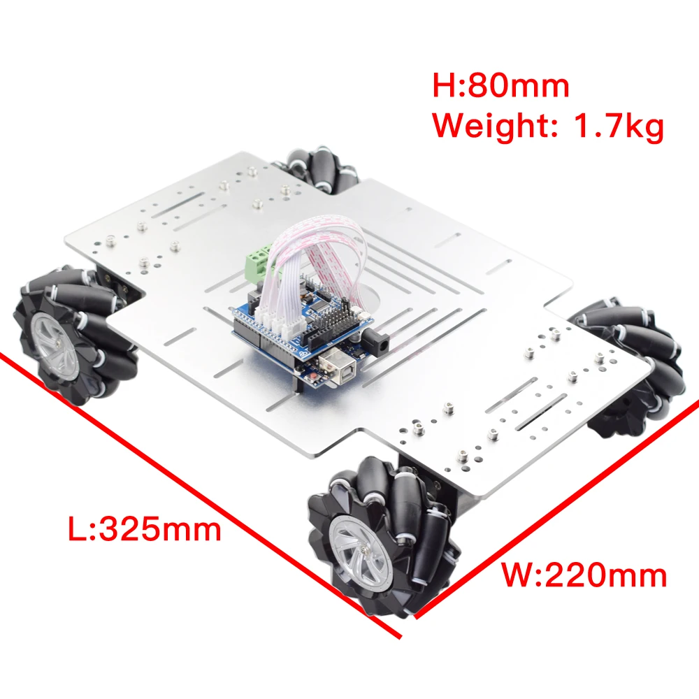 Arduino RC Mecanum-Kit de Chasis de coche Robot con Motor codificador DC 12V, piezas de juguete de eje de Proyecto de Robot DIY, PS2 HC-06, carga de 15KG