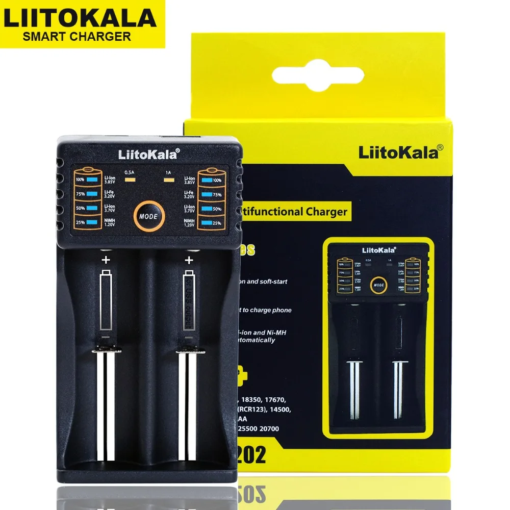 Liitokala Lii-202 Lii-402 1,2 V 3,7 V 3,2 V 3,85 V 18650 18350 26650 18490 AA AAA 14500 21700 Lithium Ni-MH Batterie Smart Ladegerät