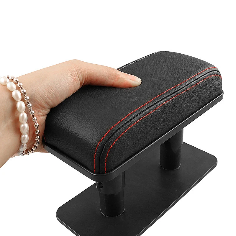Seametal extensor de descanso de braço para porta de carro, apoio de cotovelo, altura ajustável, couro pu, almofada de apoio de braço automático universal