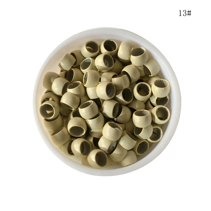 3000 unids/lote 4,0*2,7*2,5mm nano micro anillos negros micro cuentas de cobre para extensiones de cabello Nano Ring 7 colores en stock