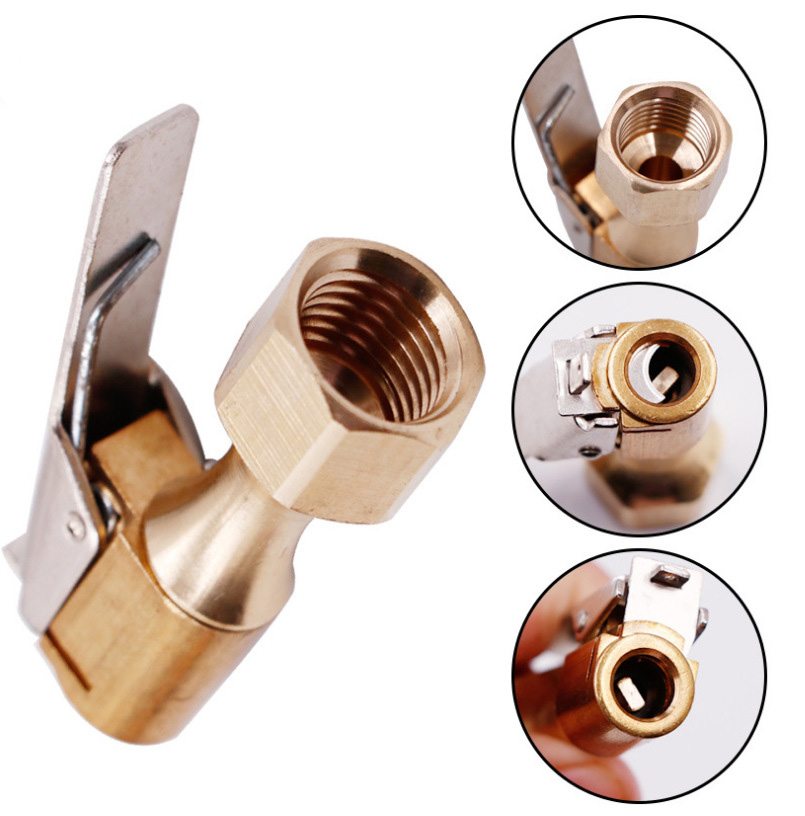 Autoband Air Chuck Inflator Pompventiel Connector Clip-on Adapter Messing 8mm Wiel