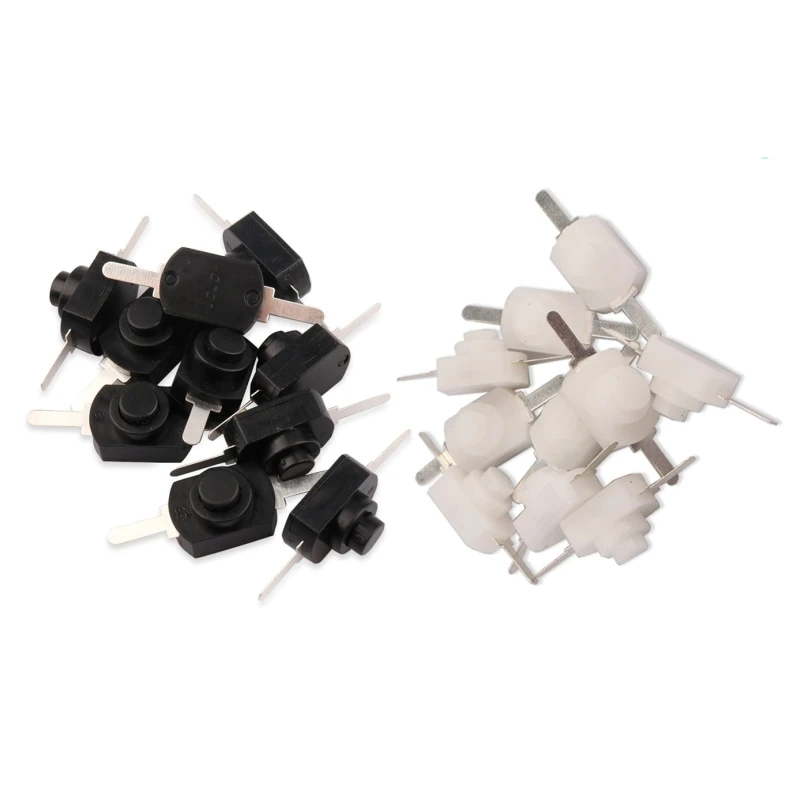 10 ชิ้น/ล็อต 1208YD 1288BM DC 30V 1A 12*8 มม.ปิด Mini Push ปุ่มสวิทช์สําหรับไฟฉายไฟฟ้าสีดําสีขาว Self Locking
