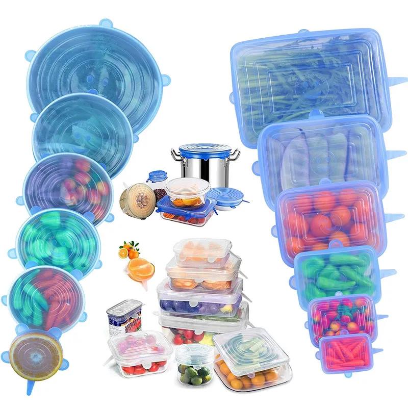 Ốp Lưng Silicon Co Giãn Nắp Đậy Có Thể Tái Sử Dụng Bền Và Expendable Nắp Đậy Bao Silicone Dùng Cho Thực Phẩm Tươi Ngon Thức Ăn Thừa Giữ Thực Phẩm Tươi Ngon