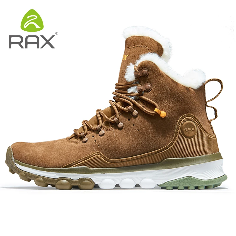 RAX Männer Wanderschuhe herren Schuhe Neueste Snowboot Anti-slip Boot Plüsch Futter Mid-high Klassischen Stil Wandern Stiefel für Professionelle Männer