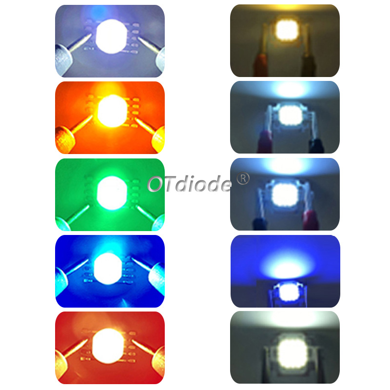 10 pz 1 W 3 W LED ad alta potenza Spettro completo Bianco Bianco caldo Verde Blu Rosso intenso 660nm Blu reale IR UV Con PCB stella nera da 20 mm