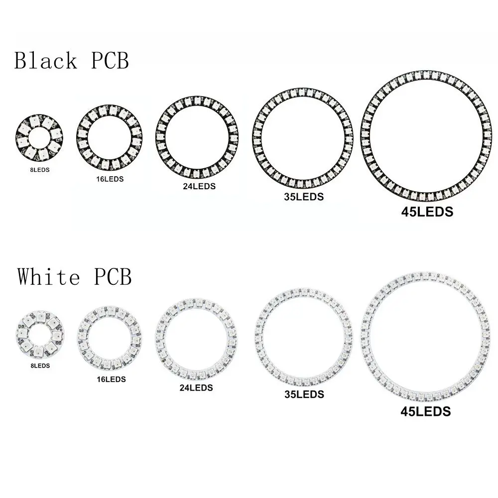 WS2812b Vòng Led Addressable 8/16/24/35/45 Đèn Led 5050 RGB Led Diode Nhẫn Màu IC Tích LED