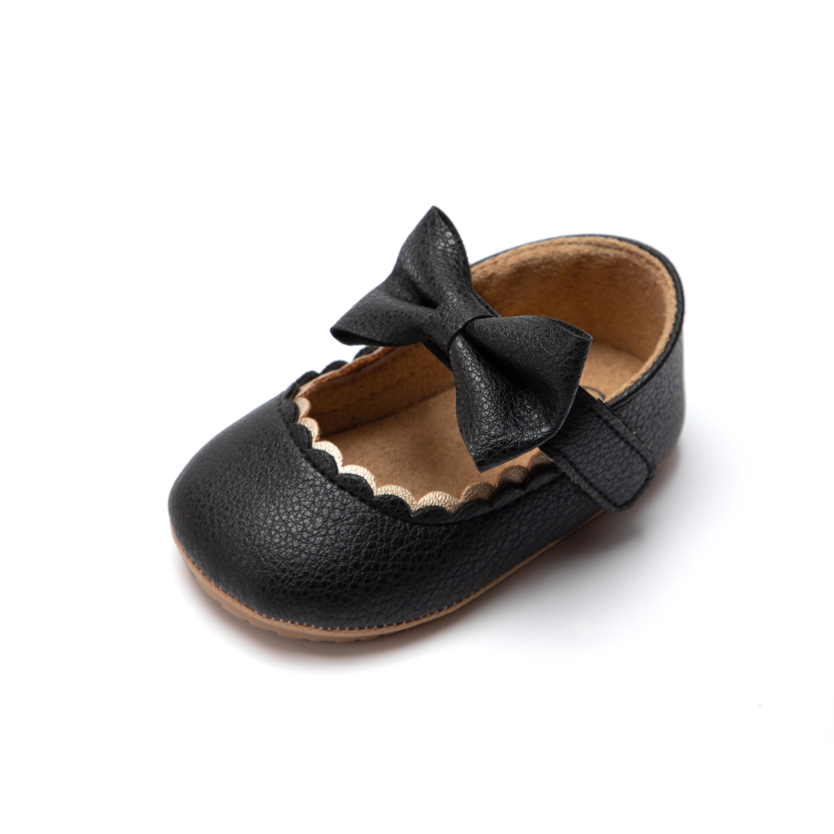 KIDSUN เด็กรองเท้าสบายๆทารกเด็กวัยหัดเดิน Bowknot Non-SLIP ยางนุ่มแบน PU First Walker ทารกแรกเกิด Bow Decor Mary Janes