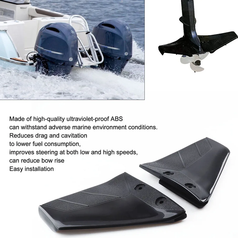 1 Paar Kleine Draagvleugelboot Motor Stabilisator Enigne Componenten Voor 4-50 Pk Buitenboordmoer Abs Zwarte Bootonderdelen