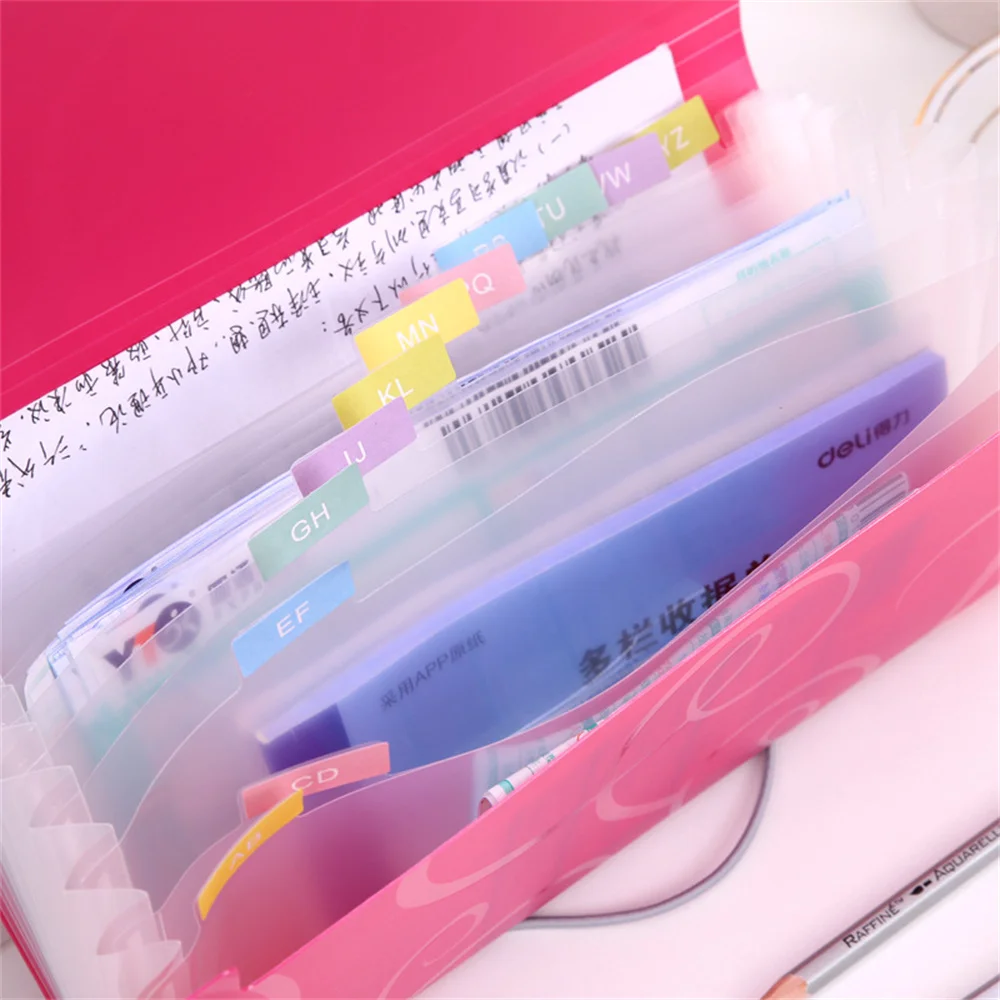 A6ขยายกระเป๋าสตางค์อวัยวะกระเป๋ากันน้ำกระเป๋า Organizer ข้อมูลหนังสือแฟ้มกระเป๋าบิลโฟลเดอร์โรงเรียนสำนักงาน Binder ครอบครัวโฟลเดอร์