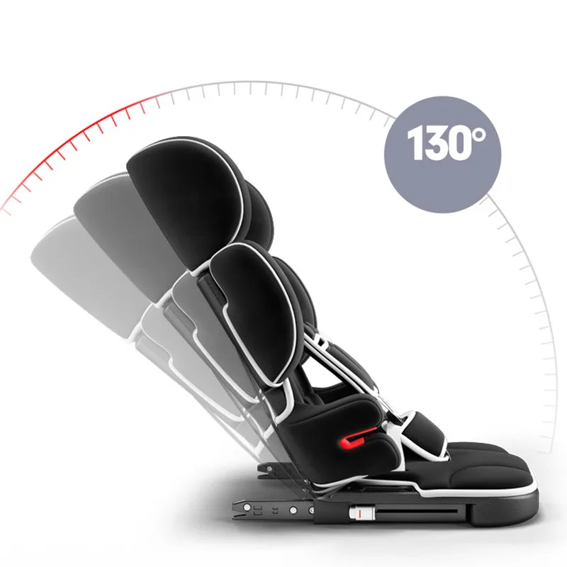 แบบพกพาที่นั่งในรถเด็กพับความปลอดภัยของเด็กที่นั่งบลูทูธเพลง Isofix Latch อินเทอร์เฟซเด็กทารกรถที่นั่งสำหรับ1 ~ 12 Y
