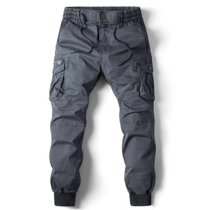 Calças de carga dos homens jogging calças casuais algodão comprimento total militar dos homens streetwear trabalho tático calças treino plus size