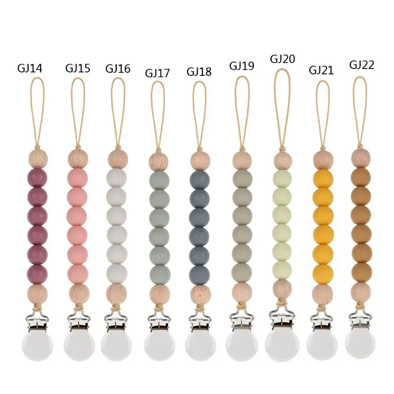 คลิป Pacifier Chain ลูกปัดซิลิโคน BPA ฟรี DIY Dummy ผู้ถือคลิปจุกนมหลอกโซ่เด็ก Teething ของเล่น Chew ของขวัญ