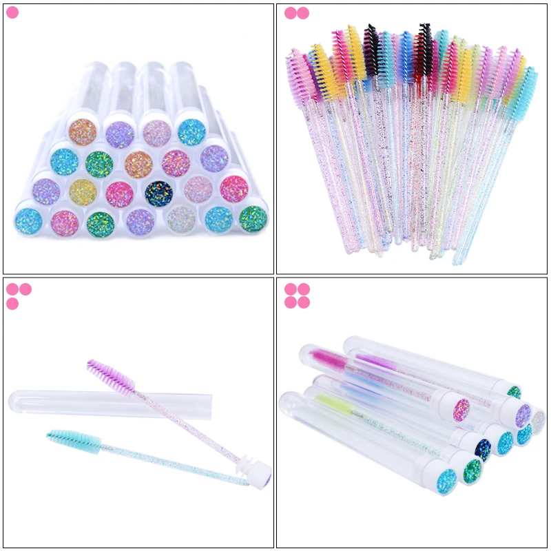 Kekelala 20 Cái/lốc Chống Bụi Mi Bàn Chải Ống Có Thể Tái Sử Dụng Lash Mascara Cây Đũa Phép Thay Thế Được Trang Điểm Applicators Hộp Chứa Bằng Nhựa