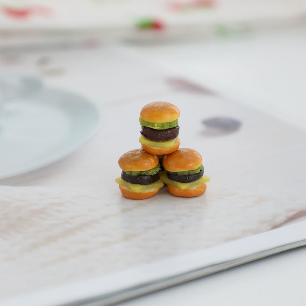 Mini hamburguesa en miniatura 1:12, Mini ensalada de frutas, comida de imitación para Barbies Blyth OB11 BJD, casa de muñecas, cocina, juguetes, accesorios