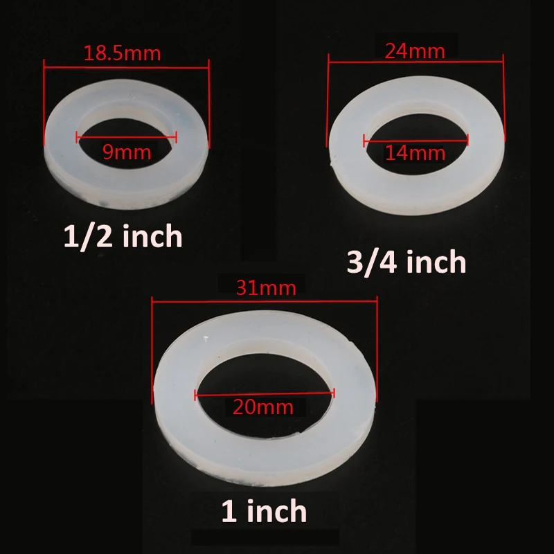 20 Chiếc 1/2 "3/4" 1 "Silicon Cao Su Phẳng Gioăng Chữ Ô Cói Máy Giặt Vòng Ống Nước Vòi máy Giặt Hàn Kín Vòng