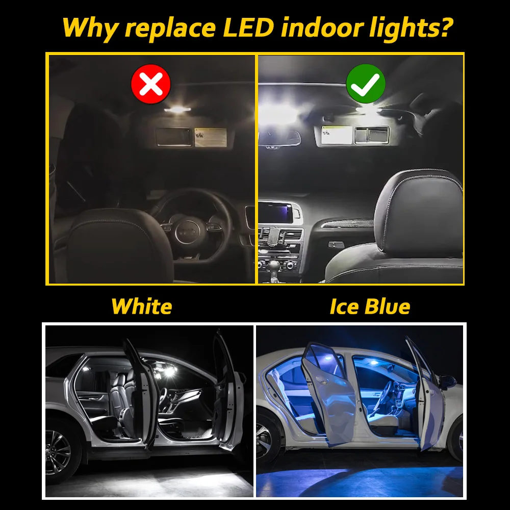 MDNG Xi Nhan Canbus Xe Đèn Cho Xe Audi A3 8L 8V 8P A4 B5 B6 B7 B8 A5 A6 C5 c6 C7 A7 A8 D2 D3 Tự Động Đèn LED Nội Thất Bản Đồ Dome Thân Cây Đèn Bộ