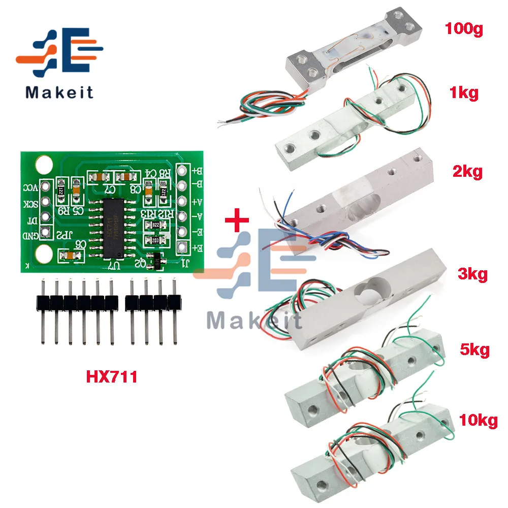 HX711 Sau Công Nguyên Module Cảm Biến Trọng Lượng 1Kg 2Kg 3Kg 5Kg 10Kg 100G Tải Tế Bào Mô Đun cân Nặng Cảm Biến Áp Suất Công Cụ Đo Lường