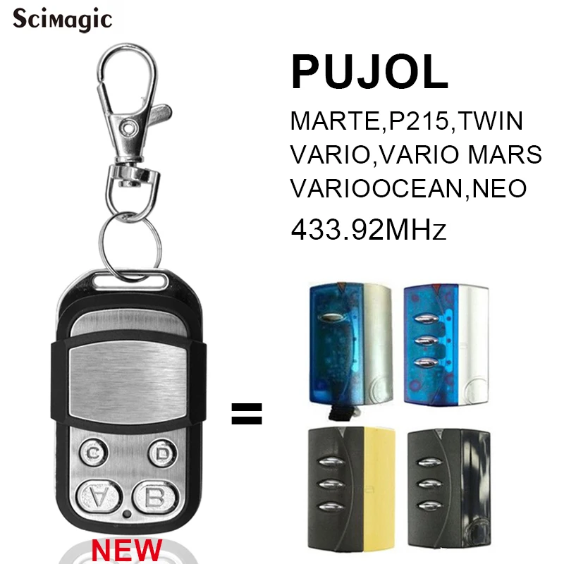 PUJOL-Garagem Controle Remoto, Compatível com Vortex Vortex Porta Abridor, Rolling Code Gate, Mark TWIN, MARS, MARS, MARS, 433,92 MHz