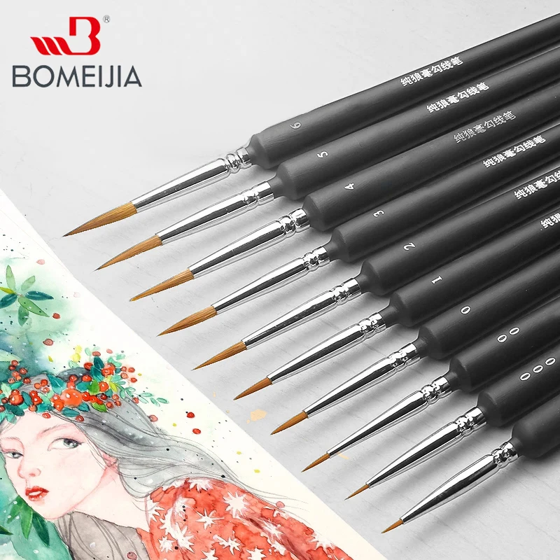 10 Chiếc Thu Nhỏ Bút Lông Họa Tiết Tranh Bút Lông Bộ Tay Cầm Tiện Cho Acrylic Tranh, Con Trưởng Thành Sơn Do Số