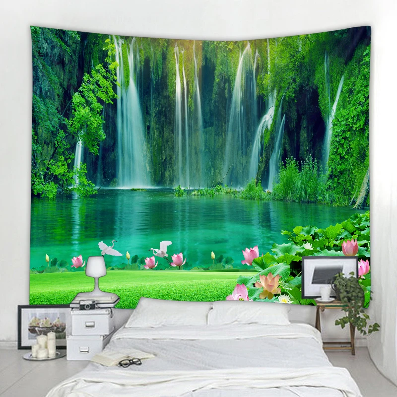 Chất Đẹp Thác Thảm Rừng In Biển Hippie Treo Tường Bohemian Tường Cấp Mạn Đà La Trang Trí Tường