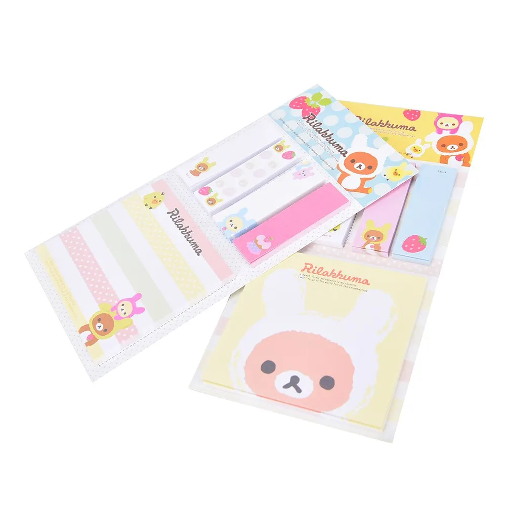 Rilakkuma Hoạt Hình Dễ Thương Gấu Giấy Dán Ghi Chú Memo Pad Dùng Học Quy Hoạch Dán Giấy Đánh Dấu Trang Hàn Quốc Văn Phòng Phẩm