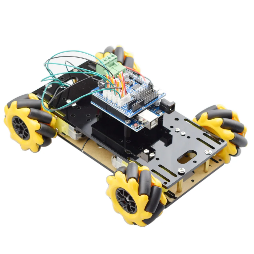 Kit de Chasis de coche Robot Omni de rueda Mecanum RC Mini con Motor TT para Arduino Raspberry Pi Mixly Scratch Program STEM Toy, nuevo estilo