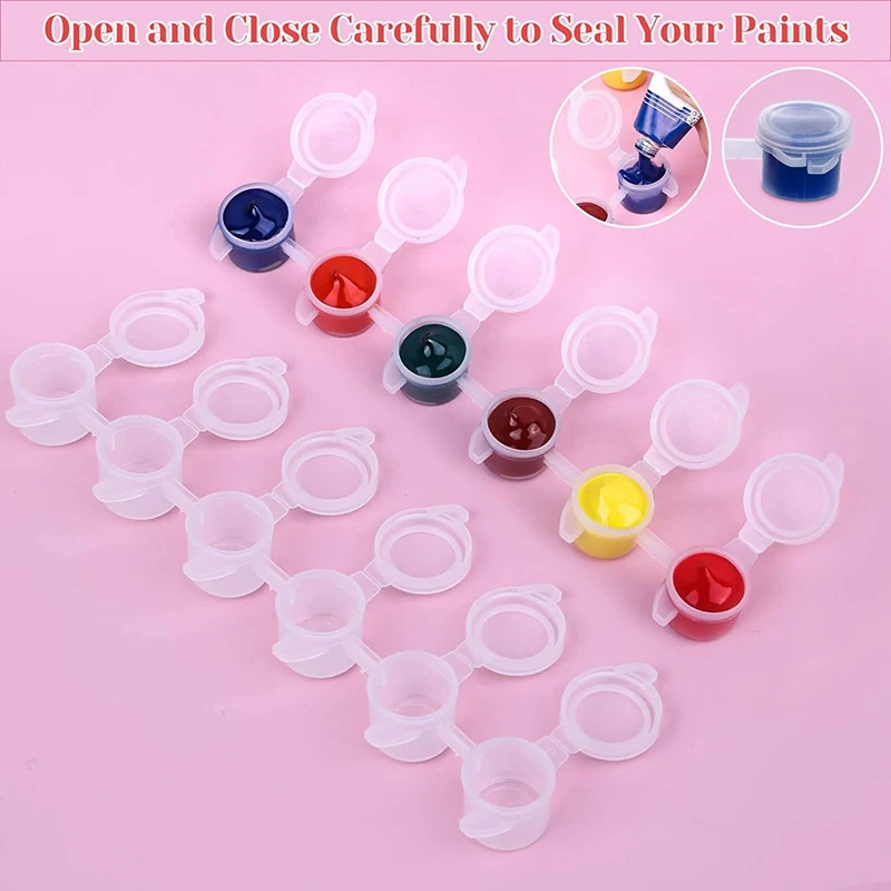 240 Miếng Trống Sơn Nồi, 40 Que Acrylic Mini Bình Chứa Sơn Dải Lưu Trữ Với Nắp Đậy Dành Cho Nghệ Thuật Và Hàng Thủ Công Sơn 3Ml