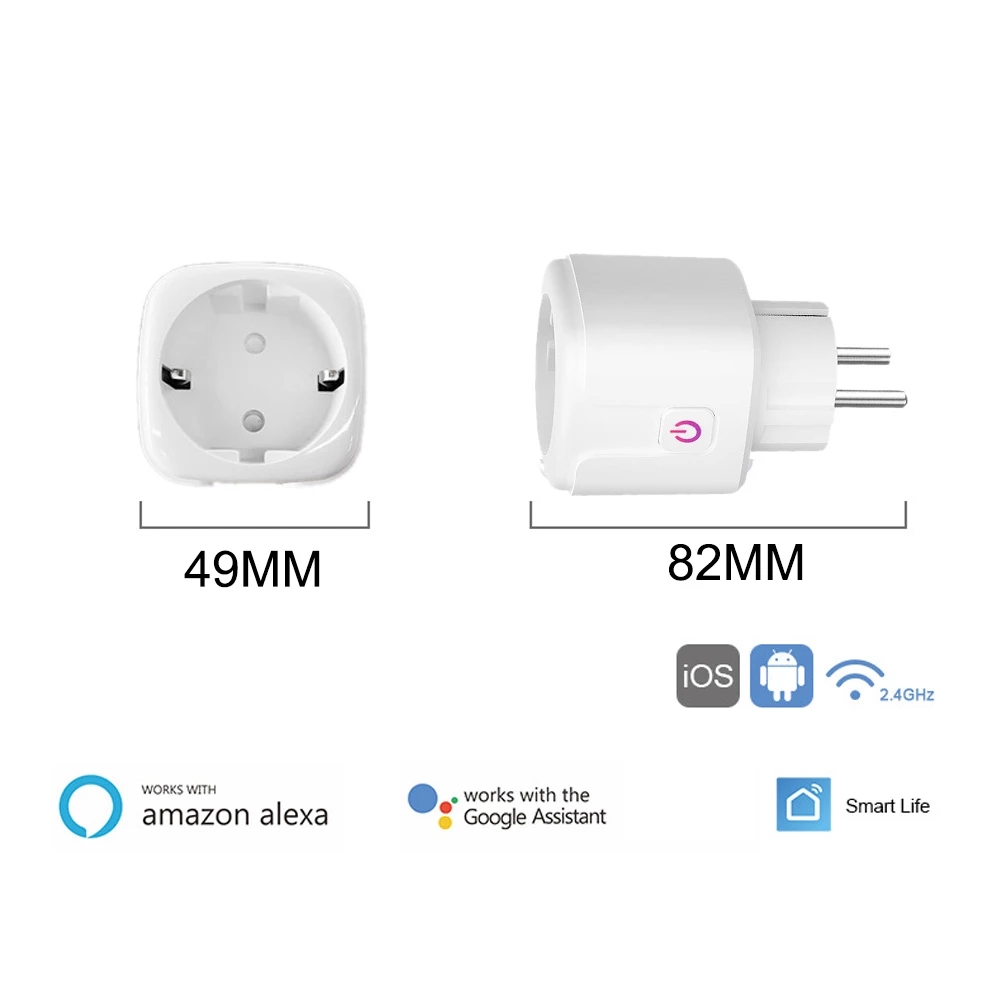 16A Tuya WIFI Stecker Smart leben Steckdose UK EU AU Brasilien FR Israel IT Stecker APP Fernbedienung Arbeit Für Alexa google Assistent