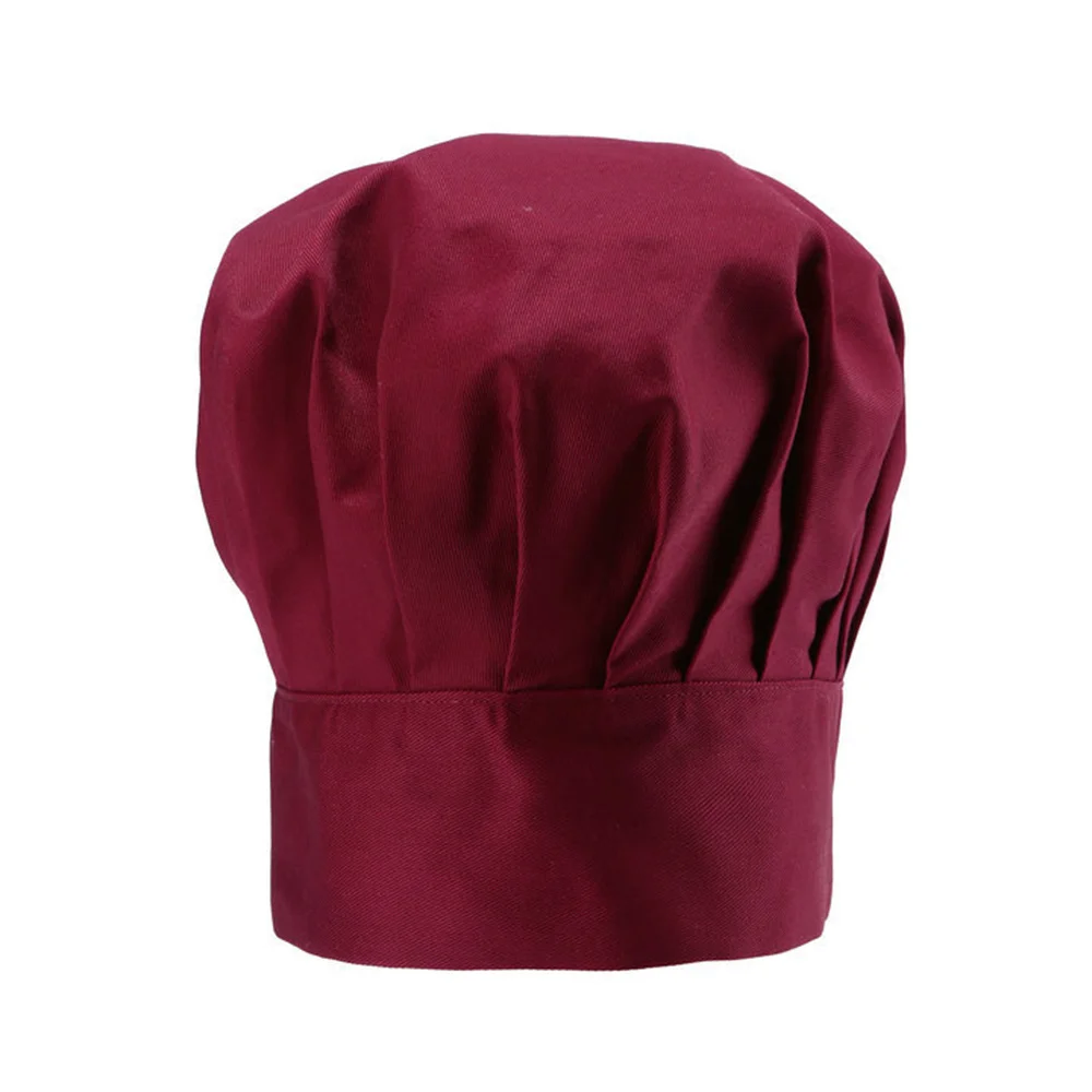 Gorro de Chef para hombre y mujer, gorro elástico para panadero, cocina, cocinero, restaurantes, Catering, color negro y rojo, 1 ud.