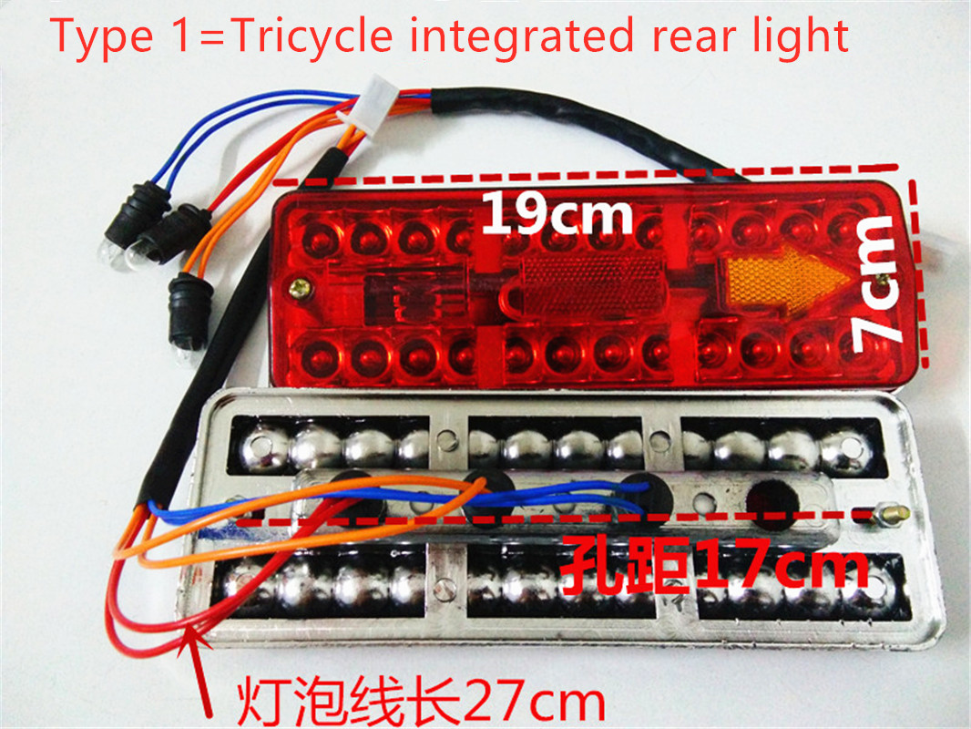 Electro-dreirad Elektrische Fahrrad Schwanz Licht Signal licht 48V 60V 72V LED Sicherheit Warnung Hinten Lampe für E-roller Ebike Warnung