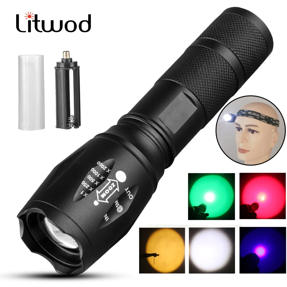 8000LM XM-L2 U3 Mạnh Mẽ Chống Nước LED Đèn Pin Di Động Đèn Cắm Trại Đèn Lanternas Tự Vệ Chiến Thuật Đèn Pin