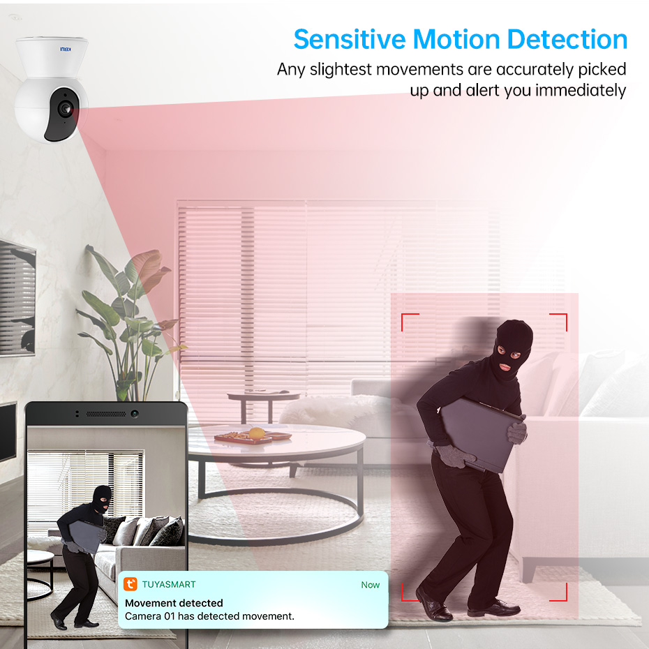 KERUI 5MP Tuya Smart Mini WiFi IP cámara de seguridad inalámbrica para interiores cámara de vigilancia CCTV para el hogar 3MP Full HD con seguimiento automático