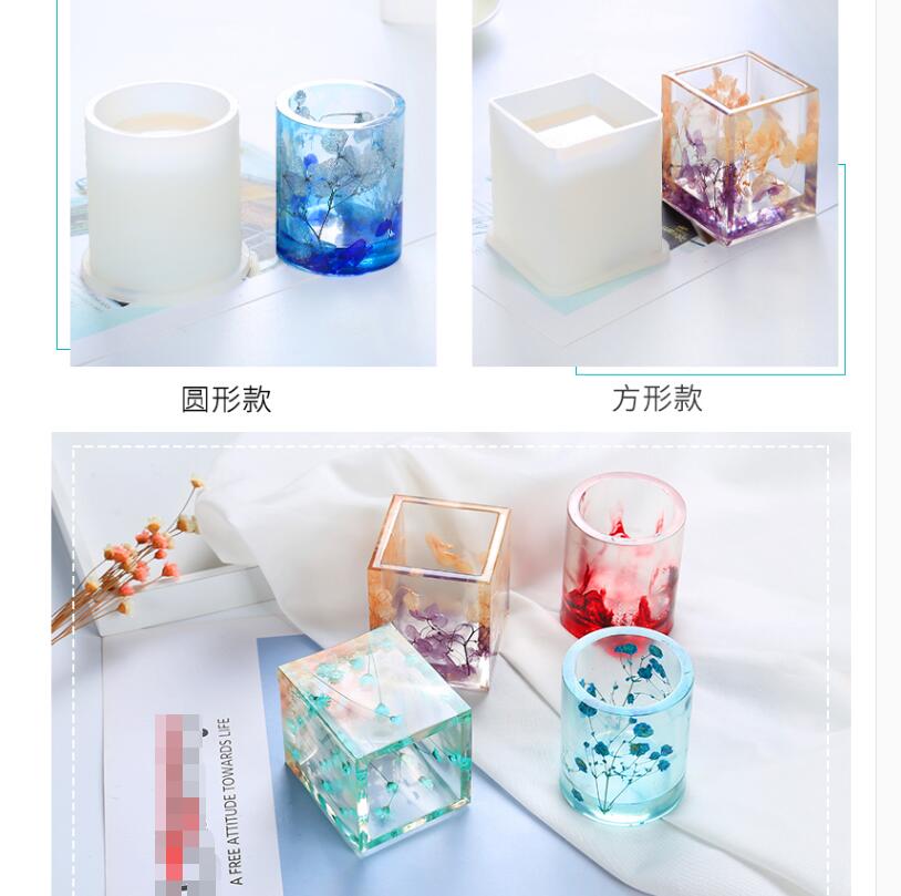 Silikon Form Epoxy Harz Mold DIY Stift Container Organizer Platz Runde Lagerung Halter Silica Formen Handwerk Schmuck Machen Charms