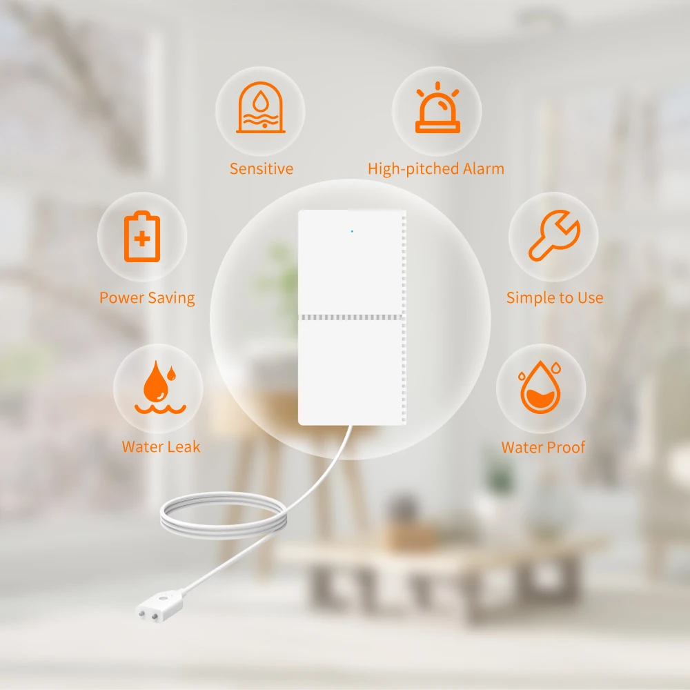 Staniot Tuya Smart Water Leakage Detector Compatible With Home Security Alarm System Support Low Battery Alarm Flood Sensor